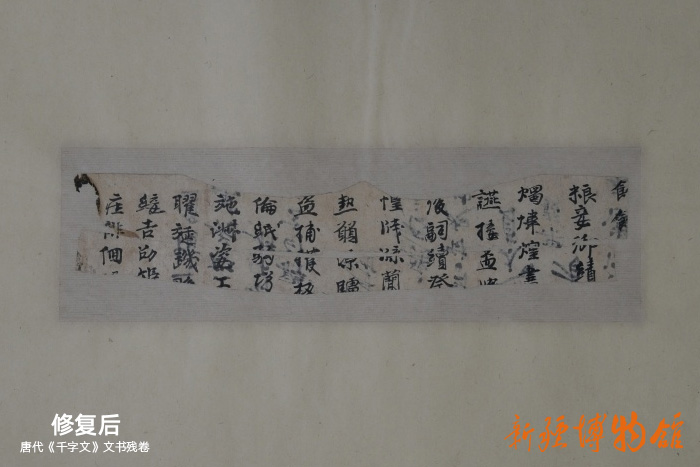 新疆博物館文物科技保護(hù)中心 | 唐代《千字文》文書殘卷修復(fù)后